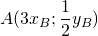 \displaystyle A(3x_B;\frac{1}{2}y_B)