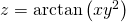 z= \arctan\left ( xy^{2} \right )