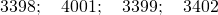 3398; \quad 4001; \quad 3399; \quad 3402