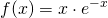 \displaystyle f(x)=x\cdot e^{-x}