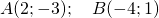 A(2;-3); \quad B(-4;1)